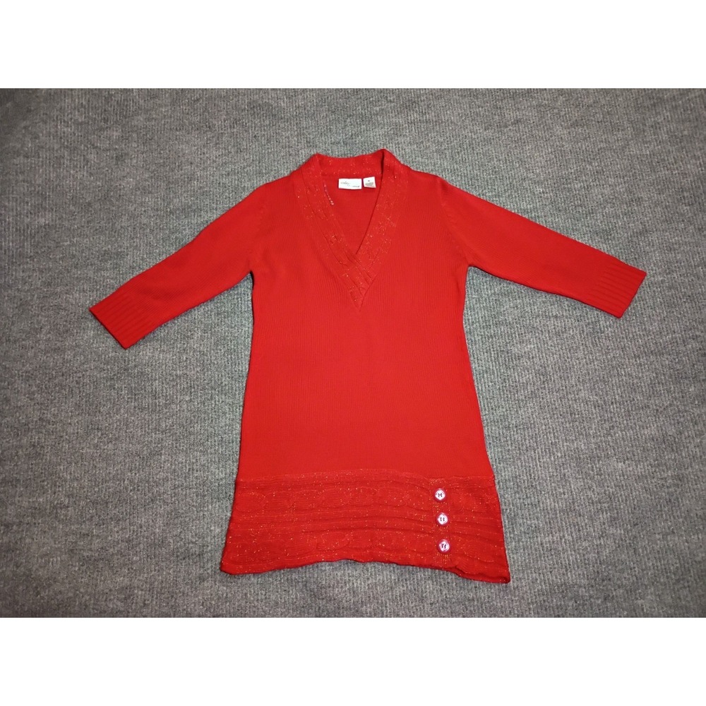 Allison Brittany Women's Red V-Neck Sweater Size XL